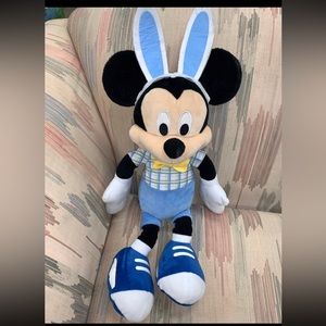 Disney Mickey Mouse Blue Easter Bunny  18" Soft Toy Plush Stuffed Animal